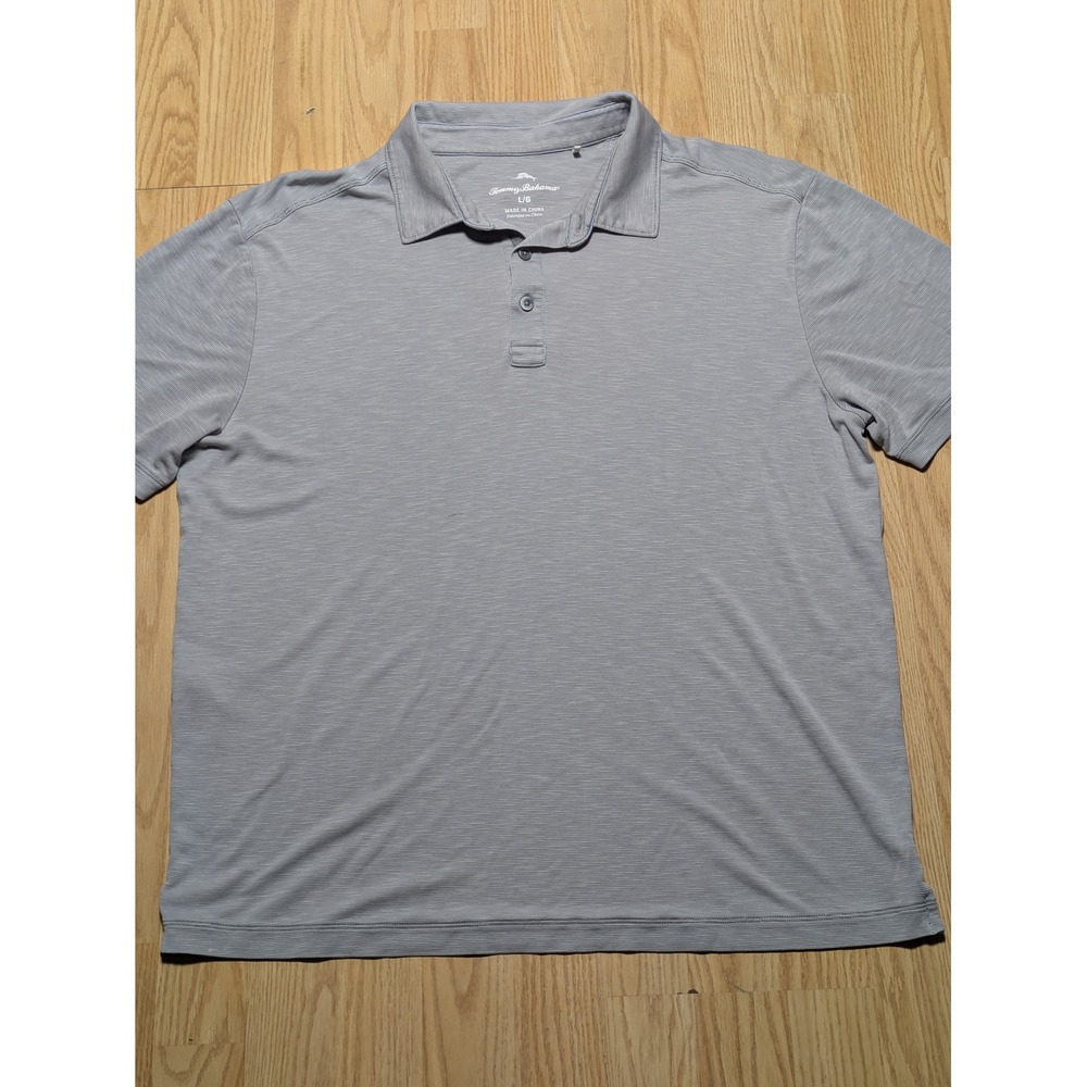 Tommy Bahama Mens Short Sleeve Emfielder Polo Shirt Gray Large